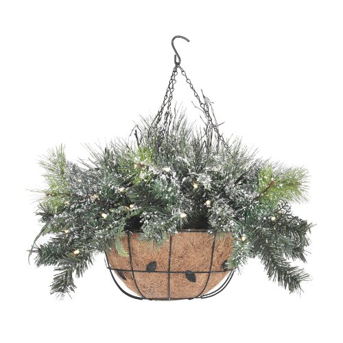 Lighted Christmas Hanging Baskets with Lights for Outdoor or Indoor Use