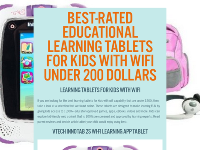 BestRated Educational Learning Tablets For Kids With WiFi Under 200
