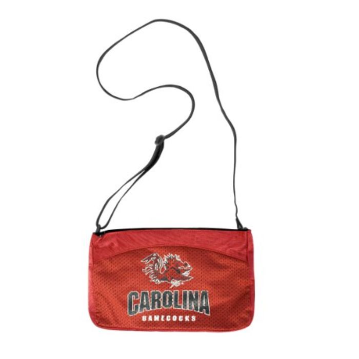 South Carolina Gamecocks Purse Strap (1.5" Wide, 55" Long) - Reversible Pattern & Brass Hardware