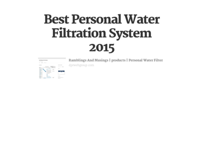 Best Personal Water Filtration System 2015 A Listly List