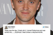 Tom Felton Went On J.K. Rowling's Website And Got Sorted Into Gryffindor