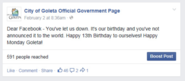 City of Goleta California - Missing Our Birthday