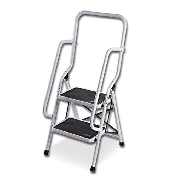 Lightweight Aluminium Fold up Step Ladders with Rubberized Grips A