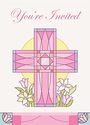 Pink Cross Communion Invites