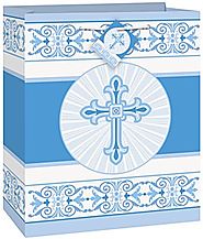 Radiant Cross Blue Gift Bag