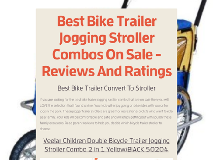 Best Bike Trailer Jogging Stroller Combos On Sale Reviews And Ratings