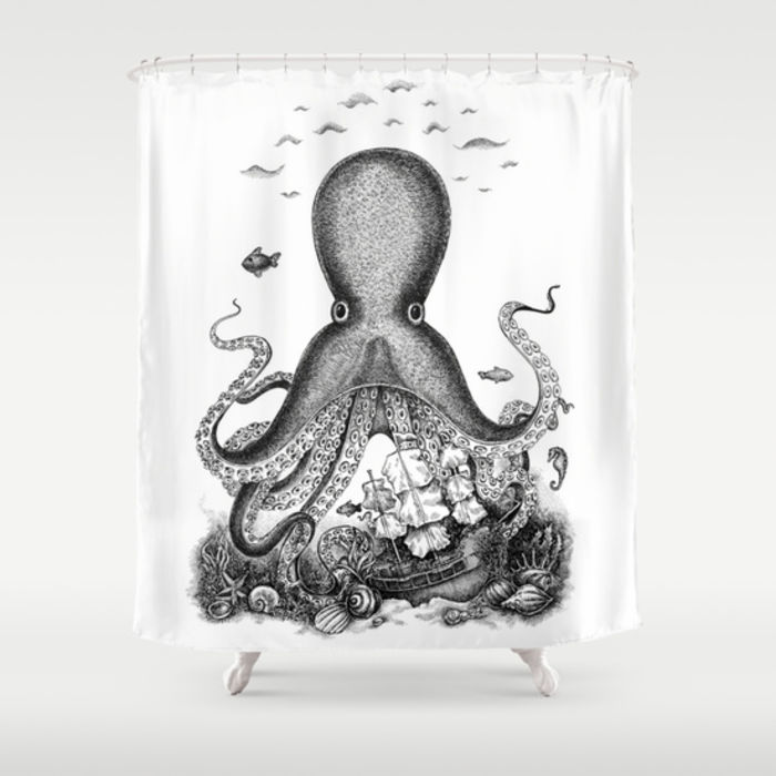 Best Black and White Octopus Shower Curtain Designs A Listly List