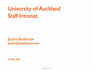Information architecture and user centred design for the University of Auckland staff intranet