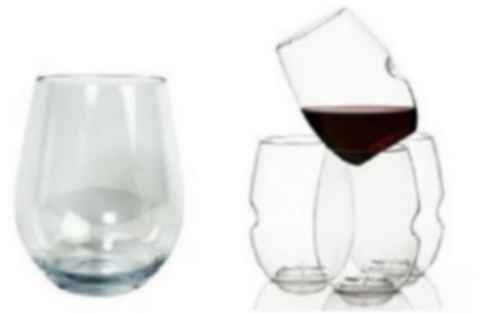 wine glasses with thumb indentation
