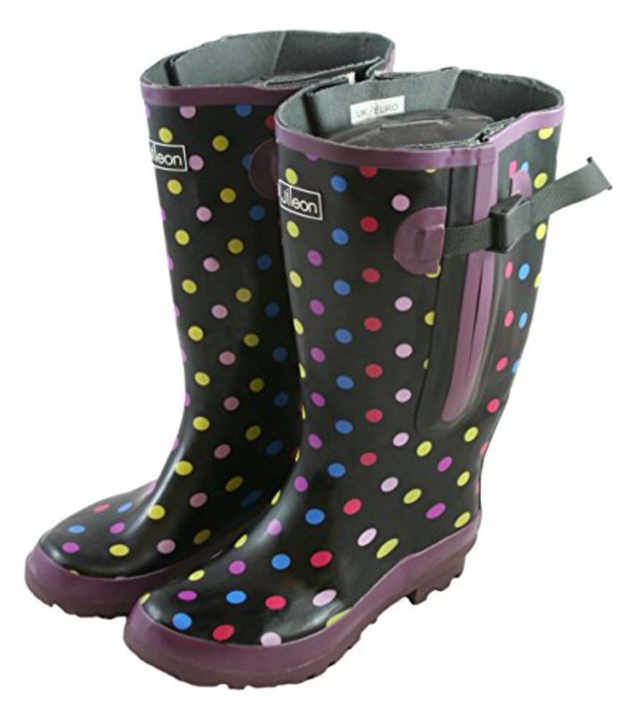 wide calf rain boots size 10