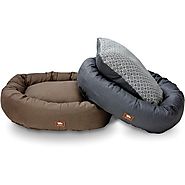Design Bumper Bed with Hemp Super Plush Pillow Bed for Dogs and Cats by West Paw