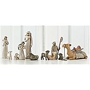 Willow Tree Nativity Holy Family and Shepherd and Stable Animals Set of 10 Figures