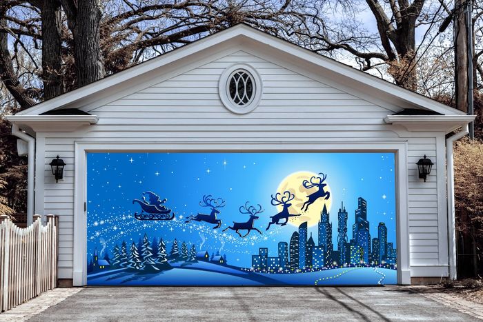 christmas garage door decoration