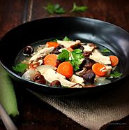Chicken and Farro Soup with Shiitake Mushrooms