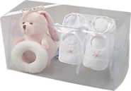Gift Box with Rosebud Booties