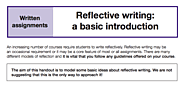 Reflective writing: A basic overview