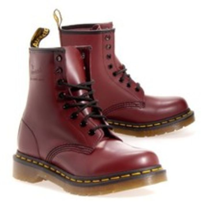 red bottom combat boots