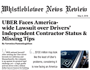 UBER Faces America- wide Lawsuit over Drivers Independent Contractor Status & Missing Tips By Veronica Pamoukaghlian