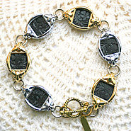 Vintage Button Bracelet 3 Vintage Gold Watch Cases 3 vintage silver watch cases 6 Antique Black Glass Buttons