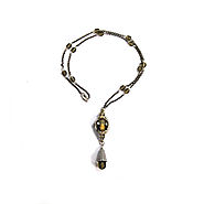 Ossuary Relic BAT SKULL Necklace Genuine Skull Black Enamel Antique Art Deco Watch Case Black Diamond Czech Glass Silver