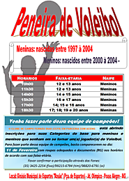 Peneira feminina e masculina de vôlei em Pouso Alegre - MG 11/02