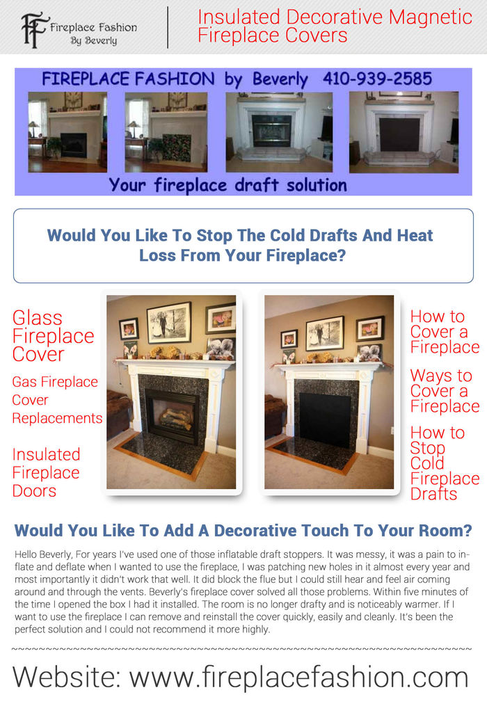 Insulated Magnetic Fireplace Fashion Cover To Stop Heatloss And