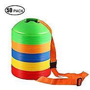 Kevenz Thicker Soft Soccer Discs Cones(12/25/50/100-Pack) (Yellow/Red/Green/Blue/Orange disc cone)