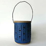 Hand Thrown Cobalt Blue Luminary