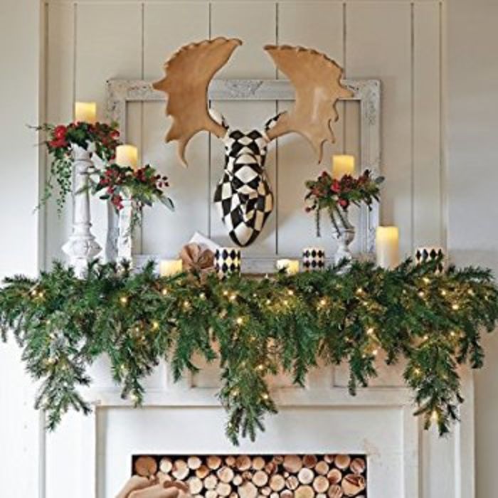 Christmas decorations 6' cascading garland decorative mantel piece Easy Christmas Mantel Ideas | A Listly List