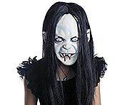 Halloween Horror Grimace Ghost Mask Scary Zombie Emulsion Skin with Hair