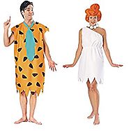 COUPLES FRED AND WILMA FLINTSTONE ADULT HALLOWEEN COSTUME