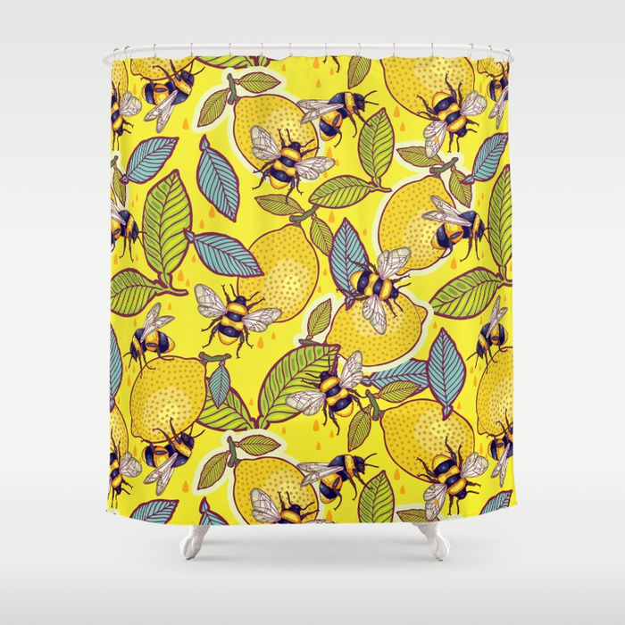Lemon Yellow Shower Curtain Ideas For Your Bathroom Decor