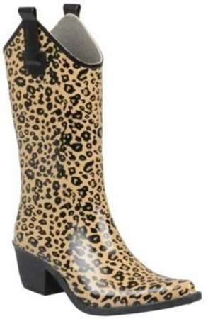 leopard print rain boots