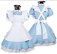 Details about Alice In Wonderland Costume Cosplay Women Girl Maid Fancy Dress Lolita 4 Size