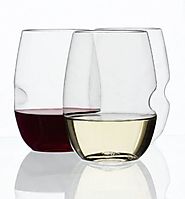 wine glasses with thumb indentation