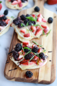Grilled Blackberry, Strawberry, Basil and Brie Pizza Crisps