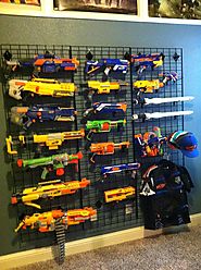 Nerf Storage Cabinet / Mark and I made Jacob a cool nerf gun storage. #